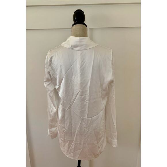 Show Me Your Mumu Felix Blazer in Ivory Luxe Satin Medium Button Front Boho - Picture 2 of 3